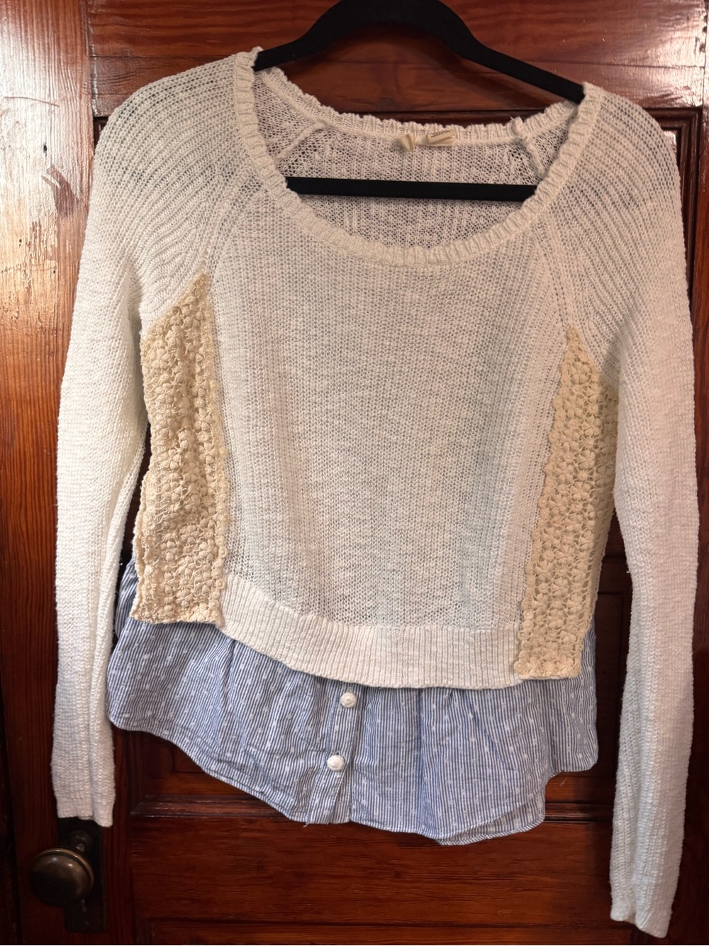 Moth by Anthropologie Layered Crochet Sweater Top – Size Small